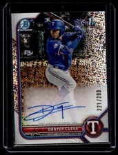 2022 Bowman Chrome Spekle Refractor Danyer Cueva Auto 221/299 Texas Rangers