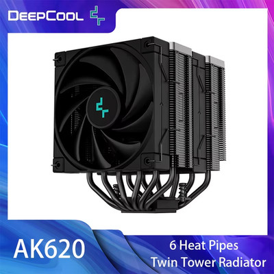 DeepCool AK620 ZERO DARK Twin Tower Radiator 6 Heat Pipes CPU Cooler Air Cooling