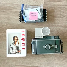 💙 Polaroid 110B Camera w/ Instax Conversion Mod + Lomo Instax Wide Back BUNDLE!