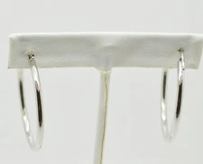 18K White Gold Hoop Earrings #GOLD-3898