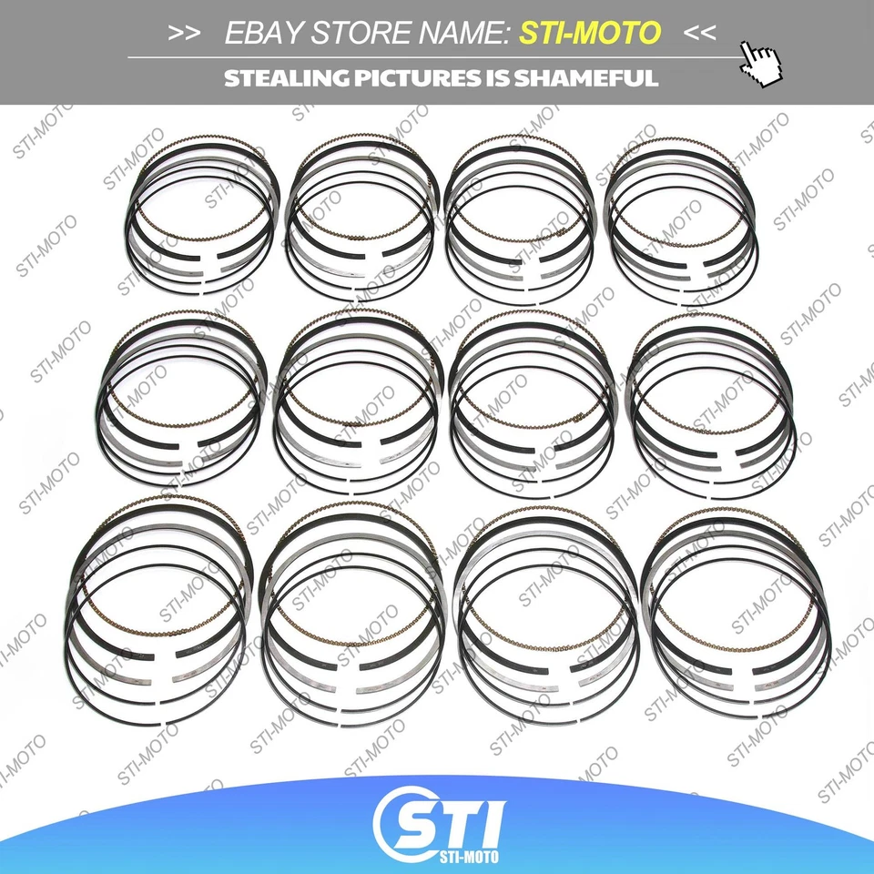 12X Anéis de Pistão Φ82.6mm Conjunto STD Para Mercedes-Benz G65 S65 AMG M275 W221 6.0 V12 - Imagem 4 de 4