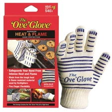 Ove Glove Heat Resistant Oven Mitt Five Finger Flexibility 540F Flame Protection