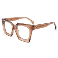 Square Thick Acetate Eyeglasses Frames Fashion Vintage Large Frame Men Women