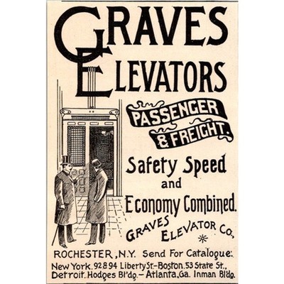 Graves Elevator Co. Passenger & Freight Rochester NY 1894 Clipping SAI7-M12