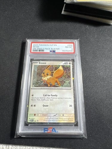 Pokemon TCG Destined Rivals - Eevee SVP 200 Blister Promo (Cosmo Holo) PSA 8