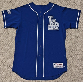 Rare Game Worn Used 2001 02 Los Angeles Dodgers Jersey #14 Reboulet w/LOA