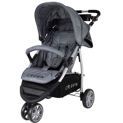 ST712 CROWN Kinderwagen Buggy Sport Jogger Hochwertig Farbe grau Neu 