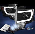 For 09-14 Ford F-150 Pickup Drl Led Bar Black Projector Headlight Lamp W/8K Hid