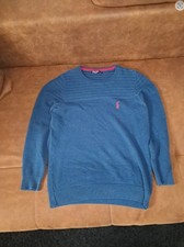 Polo Strickpullover Blau Logo Crewneck
