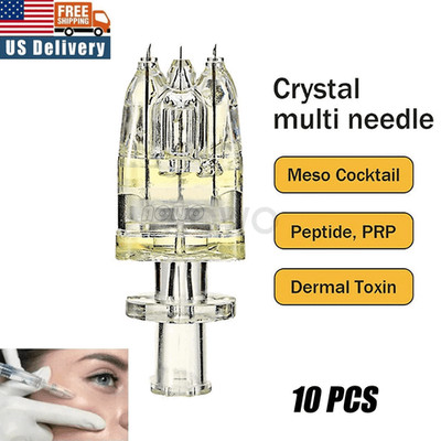 10PCS 5 Pin Crystal Multi-Tips Replace Needle For Beauty Facial Skin Care Tool