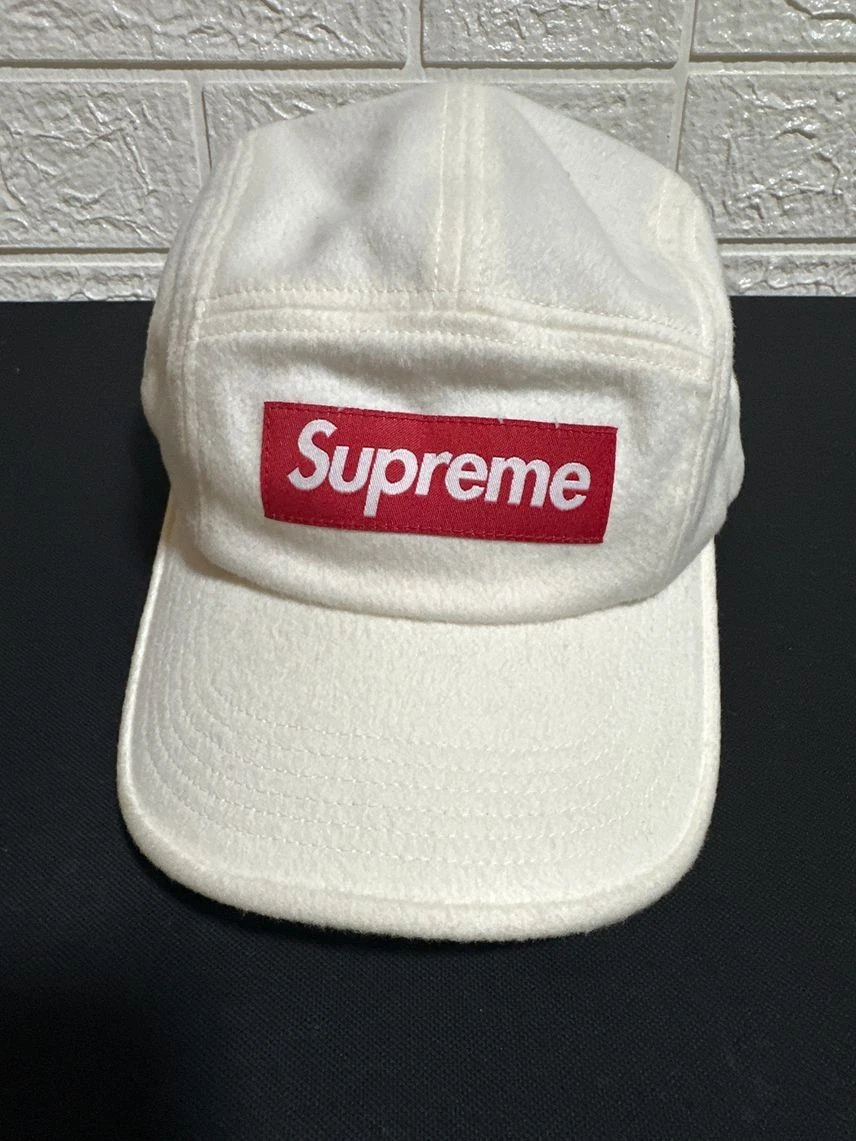Casquette de camp en laine suprême blanche authentique du Japon