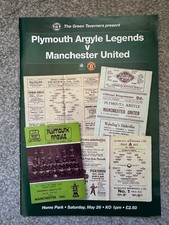 PLYMOUTH ARGYLE LEGENDS vs MANCHESTER UNITED LEGENDS MATCH PROGRAMME 26th MAY