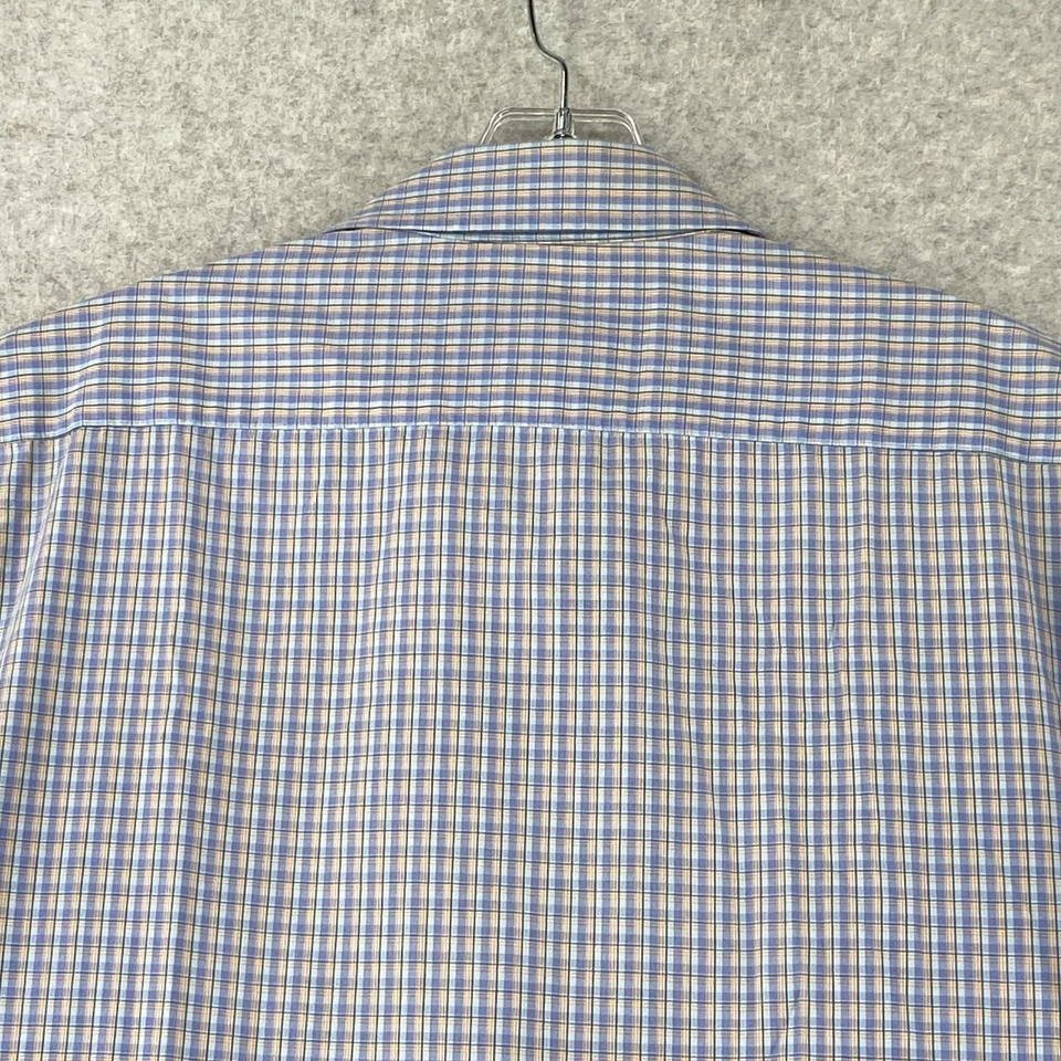 Camisa Savane Para Hombres M Azul Cuadros Eco Inicio Manga Larga Botón Frontal Carrera Foto 4 de 4