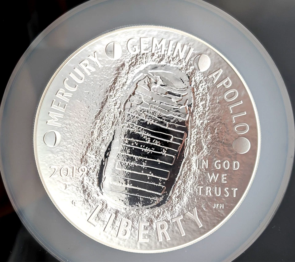 2019 P Apollo 11 Proof 5 Ounce Silver $1 NASA Charlie Duke Signed NGC PF70 FDOI - Image 4 of 4