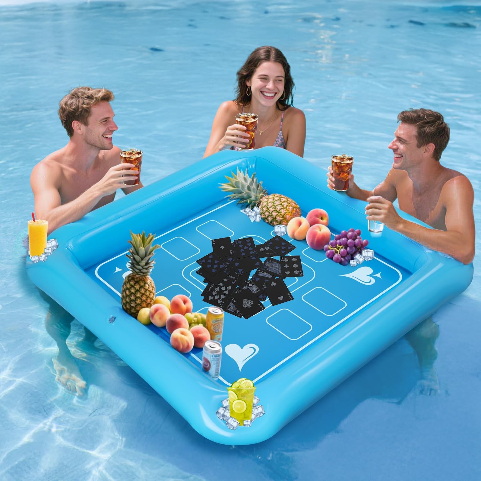 Inflatable Floating Pool Game Table 40x40 Waterproof Playing Surface