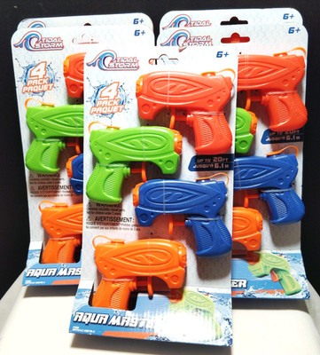 Tidal Storm Aqua Master Water Blasters 4pk Lot of 5 Packs 20 Total Guns Summer