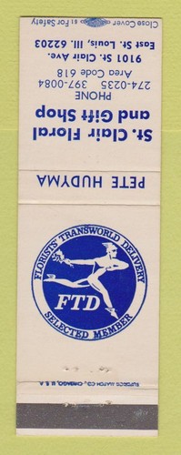 Matchbook Cover - St Clair Floral Gift Shop Flowers East St Louis IL FTD
