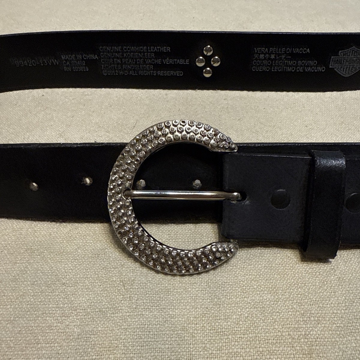 Harley Davidson - vintage leather belt Willie g bling - size  display picture 3