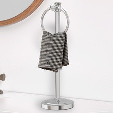 17 Inch Stand Hand Towel Holder Towel Bar Towel Hanging Ring, Free Standing F...