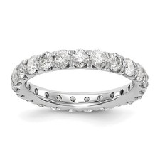 3.25mm Platinum U Shared Prong 3.0 Ctw Diamond Eternity Band, Size 4
