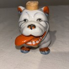 Antique Ceramic Bulldog Shelf Flask Decanter with Cork - Made in Japan — photo 1