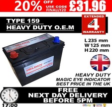 159 Car Battery Type 043 / 049 / 159 / 057 40AH(C20), 45AH(C100) 4Yr Wty O.E.M.