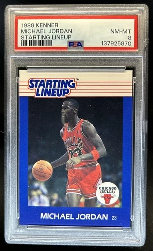 1988 Kenner Starting Lineup Cards Michael Jordan #3538108010 Bulls PSA 8