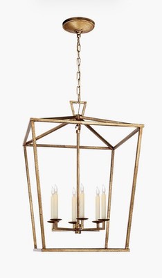 Visual Comfort E.F. Chapman Darlana Large Lantern in Gilded Iron