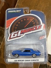 Greenlight Muscle Series 25 1969 Mercury Cougar Eliminator Blue 1/64 13300-B
