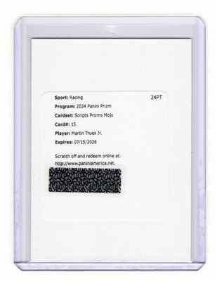 Martin Truex Jr. 2024 Panini Prizm Racing Scripts Mojo Prizm Auto /25 Redemption
