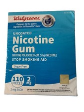 Walgreens Nicotine Polacrilex Gum 2 mg UnCoated Original  110 Pcs Exp 11/27