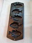 Vintage Lodge USA 5PP2 Heavy Cast Iron Fish Perch Cornbread Mold Pan