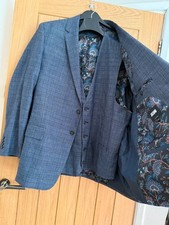 Jacamo Blue Check 3-Piece Suit – Jacket, Waistcoat & Trousers