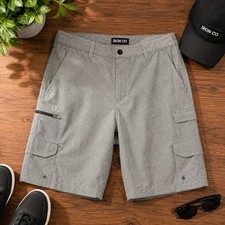 Men's IRON CO Cargo Shorts, Size 34, Grey