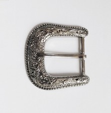 WESTERN FLORAL SINGLE PRONG COWBOY COWGIRL BELT BUCKLE VINTAGE 2 1/2" x 2 3/4"