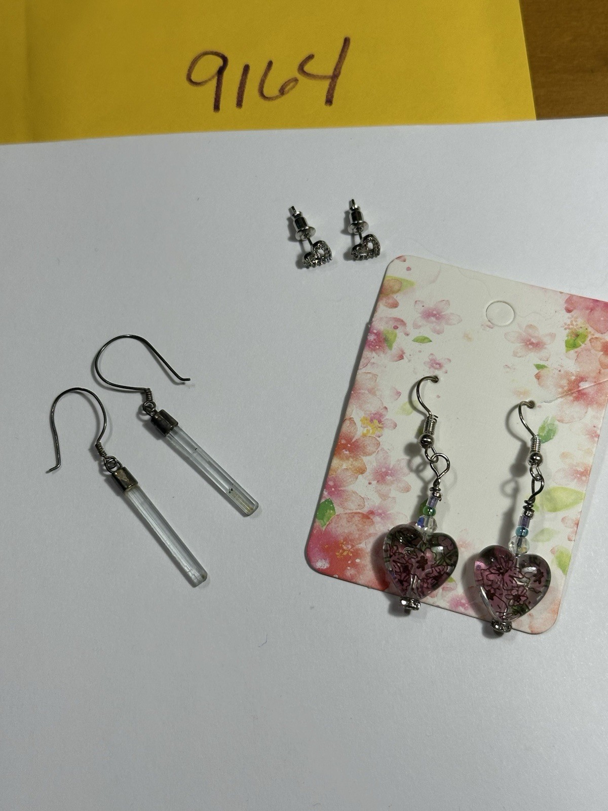 Heart Studs Dangle Earrings 3 Sets Bundle Fashion… - image 6