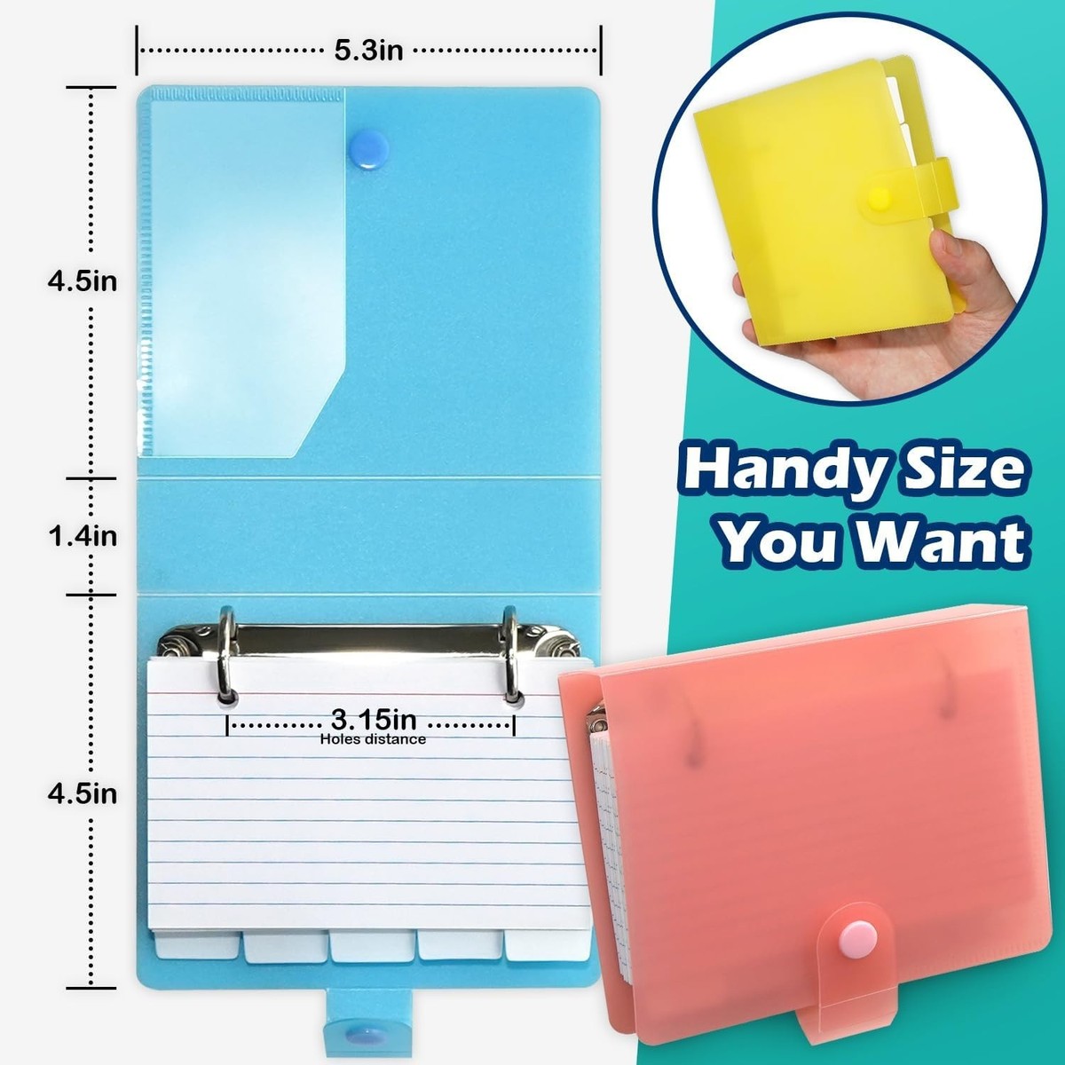 index card holder for 3 ring binder Amazon.com : 3x5 Lined Index Cards with Ring Binder Holder and Dividers, 100 Ruled Cards, Pink : Office Products