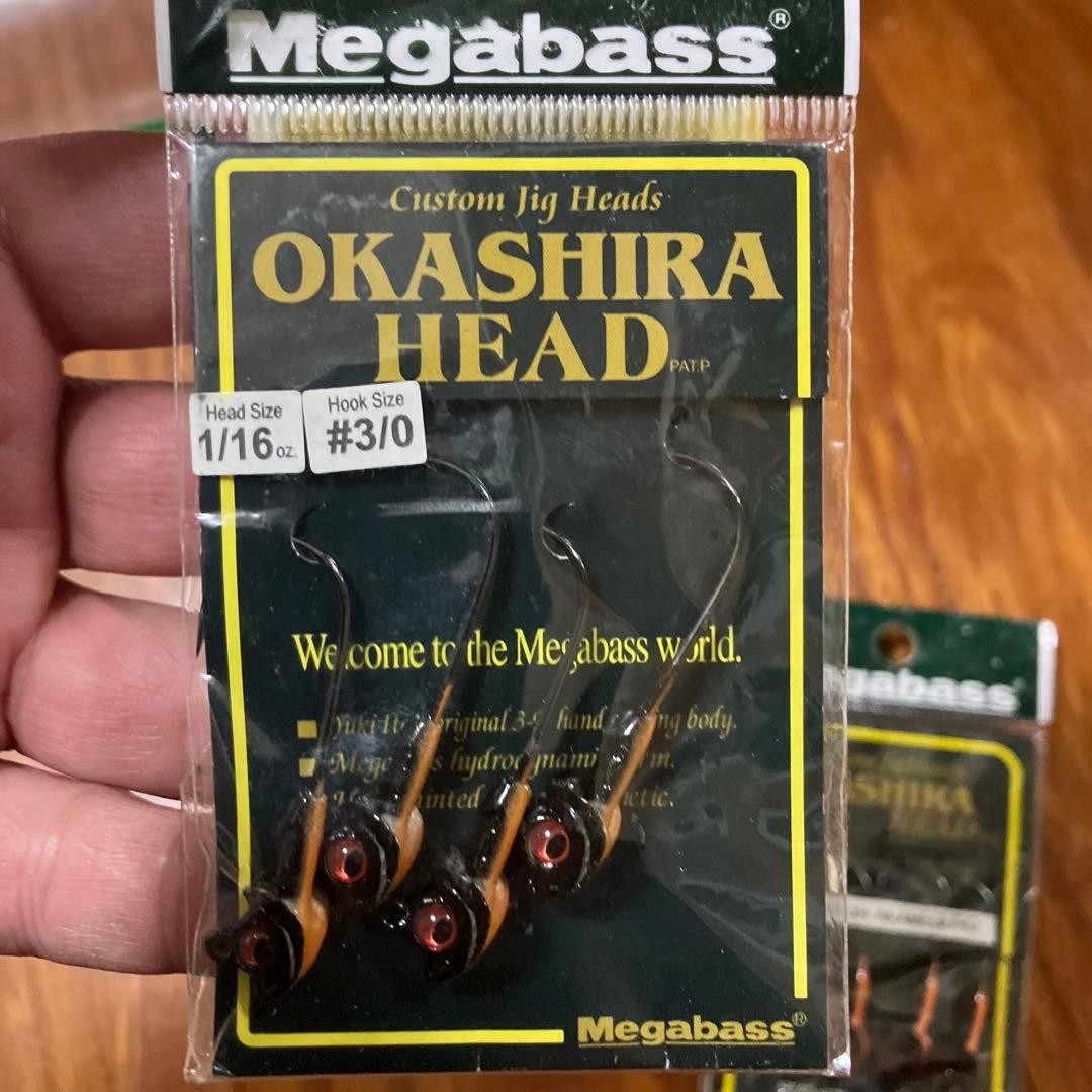 Megabass Okashira Head Jighead 1/16 & 1/8 Soft Lure Fishing Accessories - Image 2