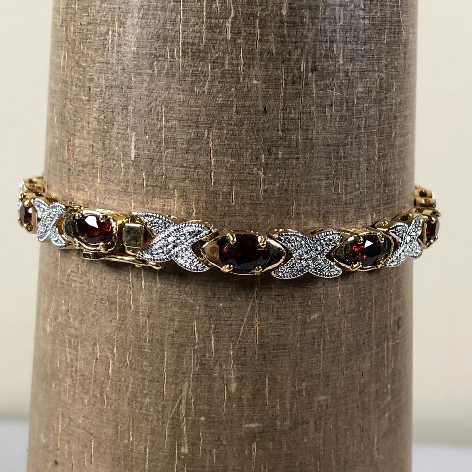 Reloj Avon Mujer AV403LG Topacio Rojo Pulsera Cuarzo Ovalado 17mm 7 1/4" Foto 4 de 4