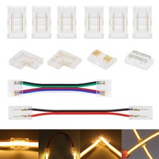 COB LED Streifen Verbinder 8/10/12mm – 2/4/5/6 Pol Löffreier Clip-On Anschluss