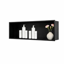Recessed Wall Niche Cabinet 36" x 12", Matte Black Stainless Steel,Shower Niche