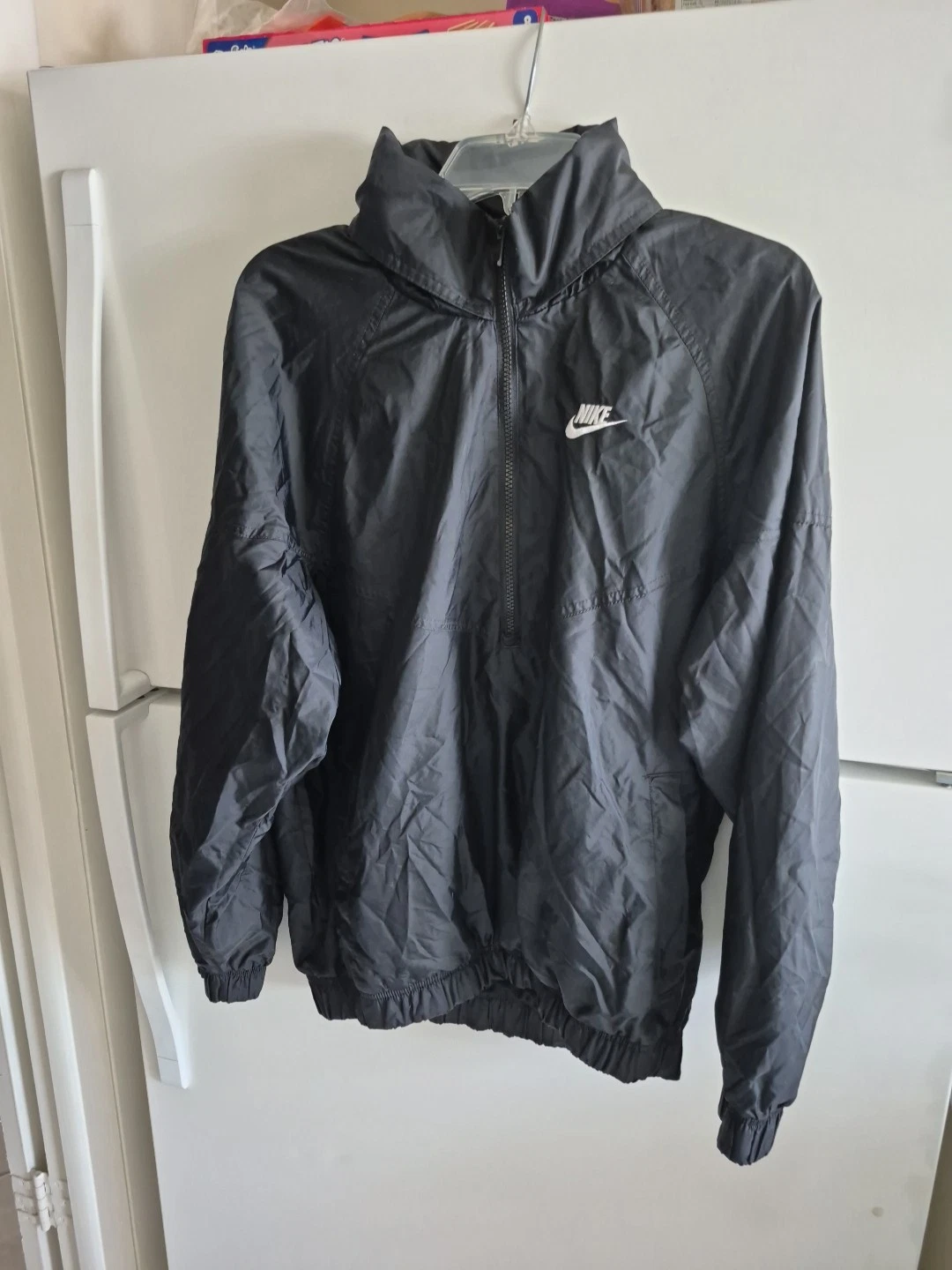 Nike 1/2 Zip Windbreaker Jacket Black Lightweight DQ4910-010 Men's Sz S