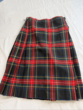 Loch Linnhie Red Plaid Tartan Vintage Wool Skirt Size 18