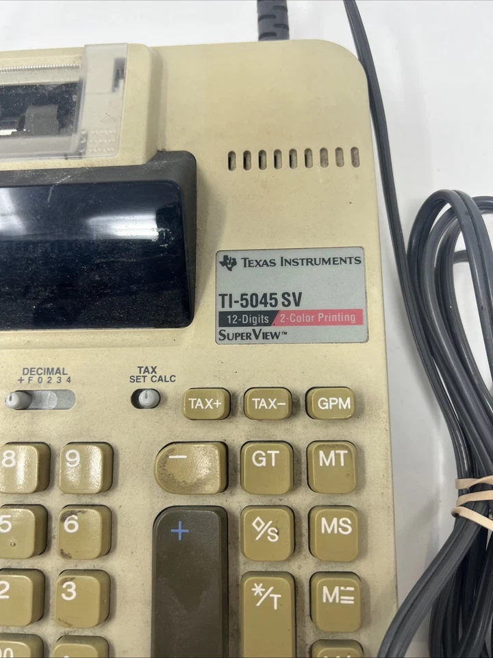 VINTAGE Texas Instruments TI-5045 SV Calculator 12 Digits 2 Color  Large - Image 4 of 4