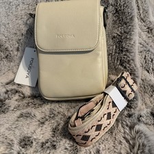 POIUGOYA Small Crossbody Bag for Women Trendy Faux Leather Cream