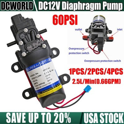 Micro Water Pump 60PSI Self Priming DC12V Diaphragm Pump RV Agriculture Spraying