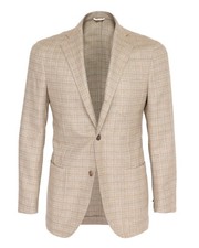 NWT EIDOS by ISAIA SPORT COAT jacket beige sky silk wool luxury Italy 48