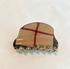 Authentic Burberry Nova Check Claw Clip 3.25 inch Excellent Condition - No Tags