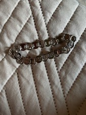 silver tone bracelet stamped sarah cov