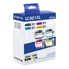 4 Pack LC-401 XL Ink Cartridges for Brother MFC-J1010DW MFC-J1012DW MFC-J1170DW